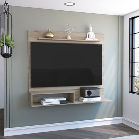 Panel de Entretenimiento de Pared Beijing con estante superior , 119.88 cm X 139.7 cm X 31.49 cm , Beige