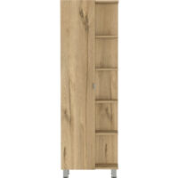Columna de baño urano, con cinco estantes externos y cuatro estantes internos.