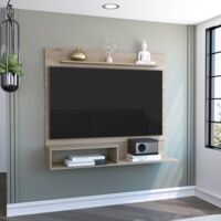 Panel de Entretenimiento de Pared Beijing con estante superior , 119.88 cm X 139.7 cm X 31.49 cm , Beige