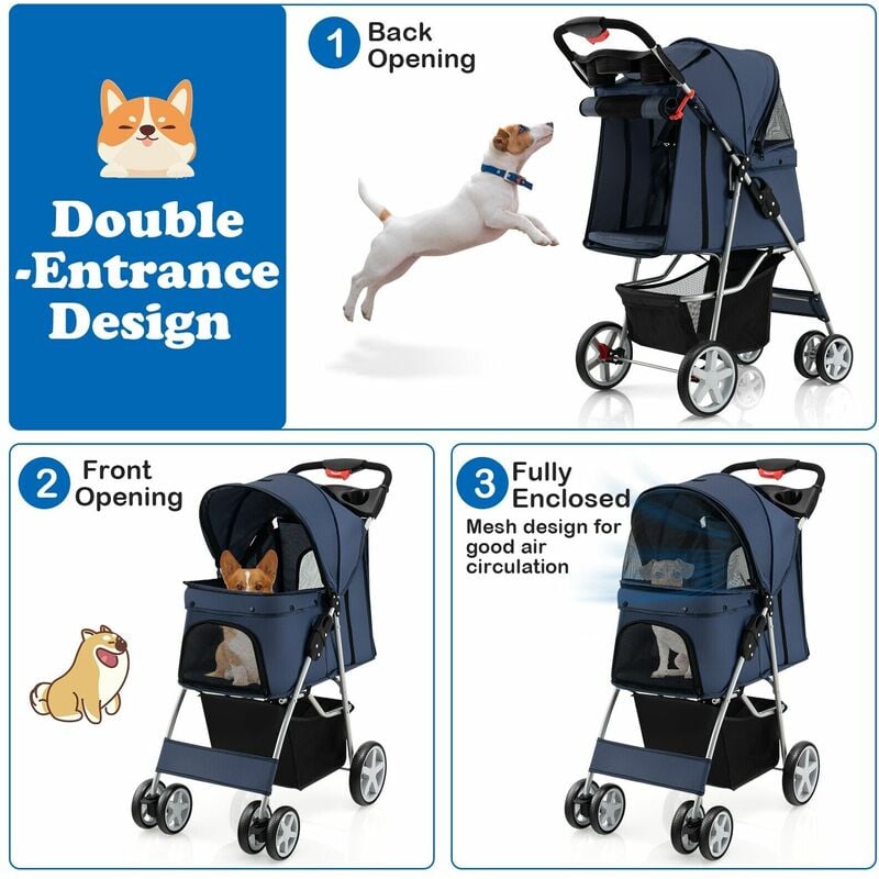 Enclosed sales pet stroller