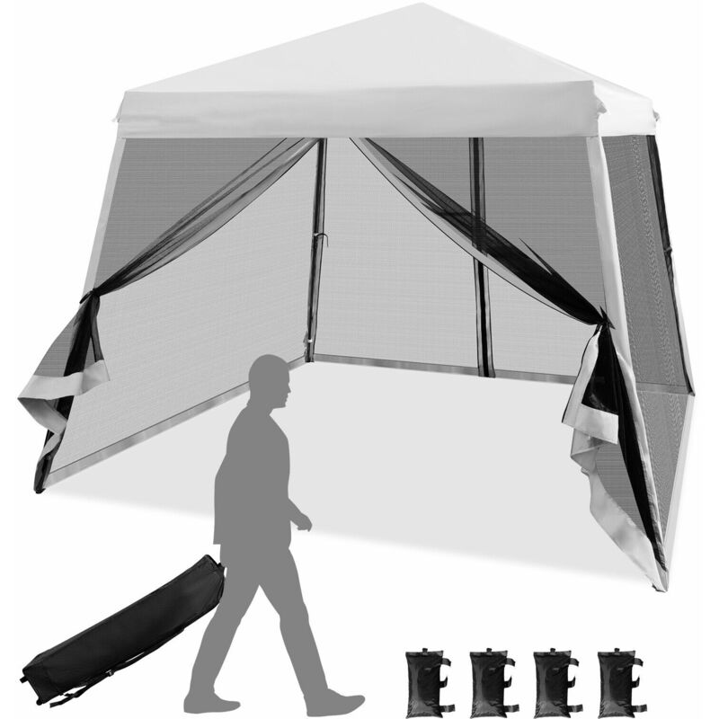 3M x 3M Pop up Gazebo Outdoor Instant Canopy Tent with Mesh Sidewalls Roller Bag