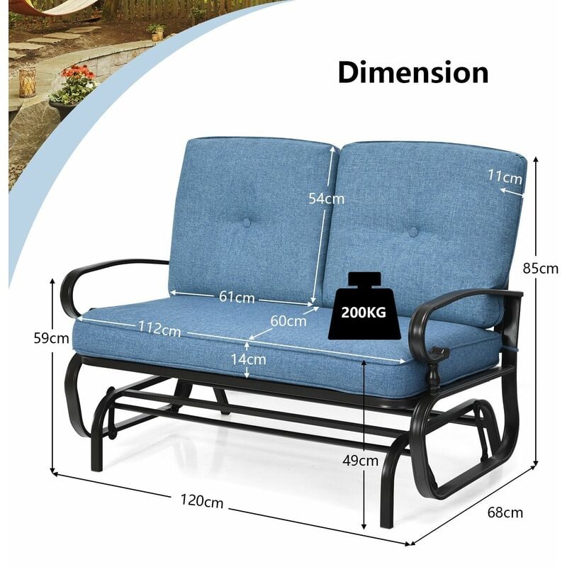 Outdoor loveseat store glider rocker