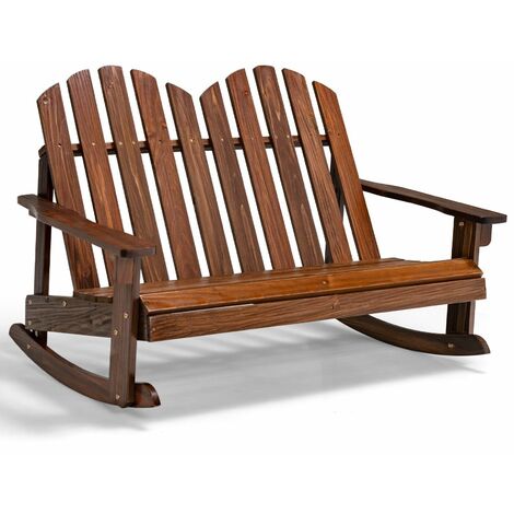 Outdoor wooden rocking store bench