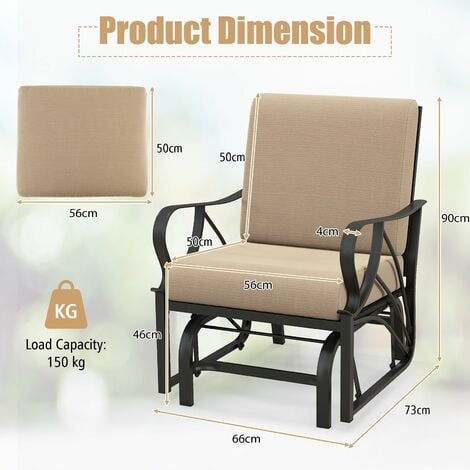 Patio glider chairs store metal