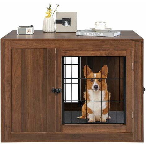 Wooden dog best sale crate furniture