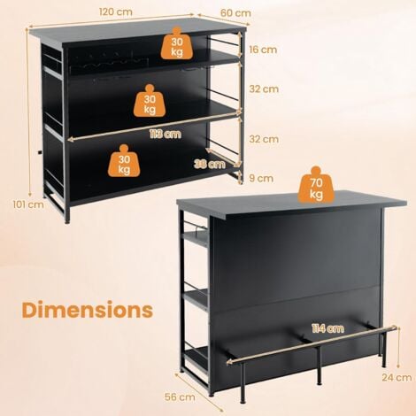 Buffet Cabinet with Push-to-Open Slatted Door & 3 Adjustable Shelves