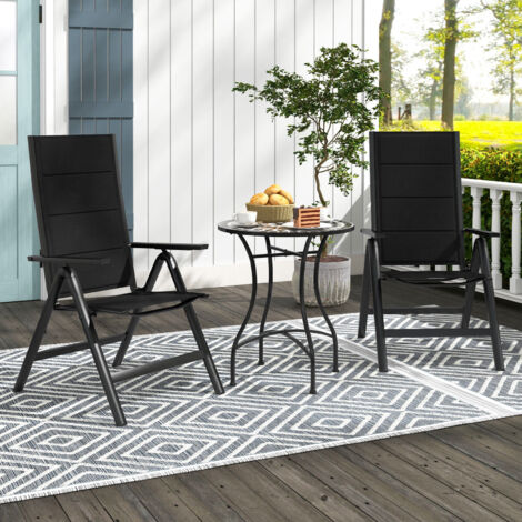 Patio Folding Chairs Lightweight Outdoor Dining Chairs w Soft Padded Seat