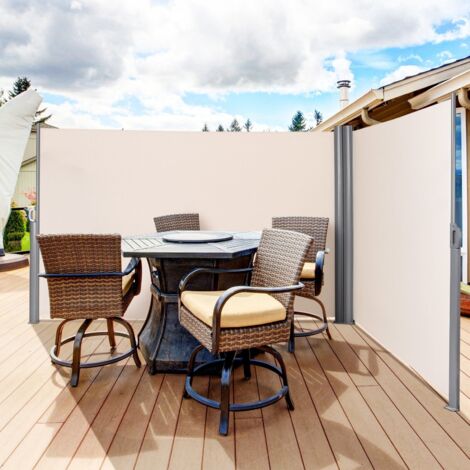 1.8x6M Retractable Folding Side Awning Screen Garden Privacy Divider Wind Fence