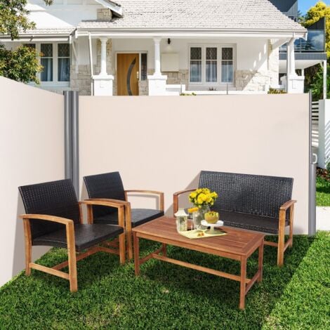 1.8x6M Retractable Folding Side Awning Screen Garden Privacy Divider Wind Fence