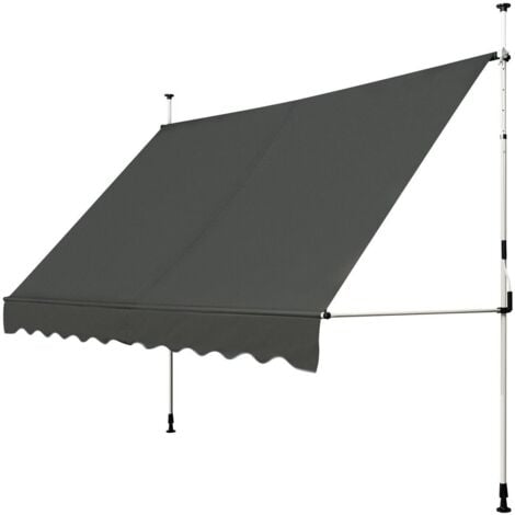 3.5M Telescopic Canopy Retractable Adjustable Outdoor Clamp Awning Sun Shelter