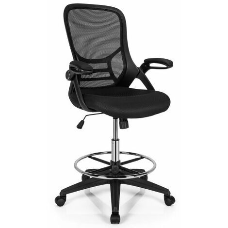 Ergonomic Mid-Back Tall Drafting Chair Height Adjustable Swivel Task Chair