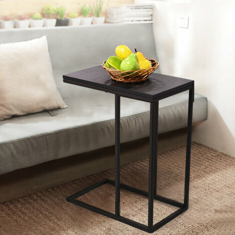 Industrial C Shape Side End Table Sofa Coffee Laptop Table
