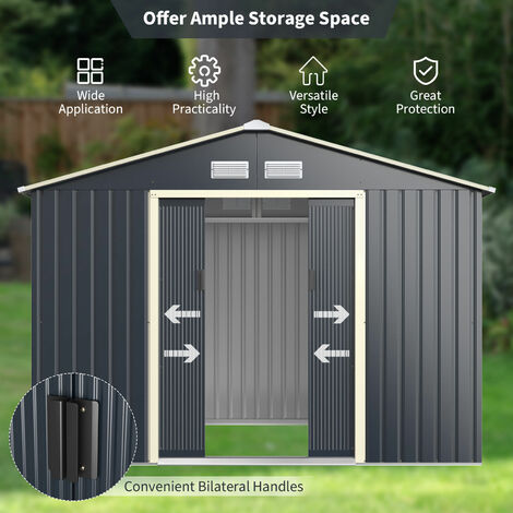 61.6" Outdoor Garden Storage Shed Lockable Arrow Wooden Storage