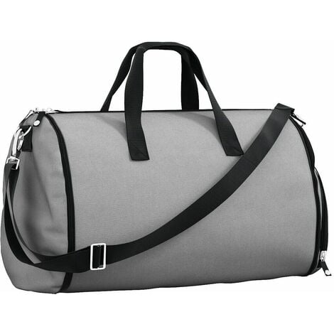 Costway 2 in 1 Duffel Garment Bag Hanging Suit Travel Bag w/ Shoe  Compartment & Strap Dark Grey