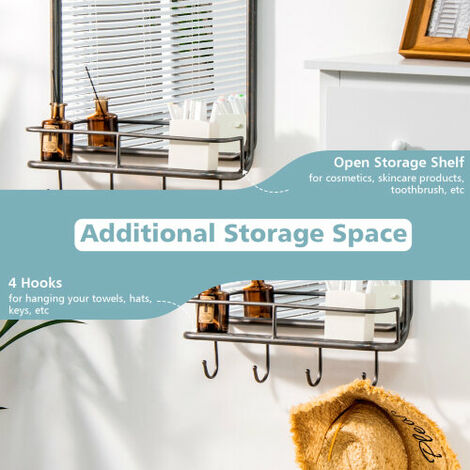 Wall-mounted Bathroom Mirror Decorative Farmhouse Wall Mirror