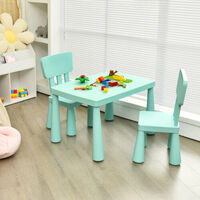 2 Piece Kids Table and Chair Set Toddler Activity Desk and Chairs Kids Furniture Green