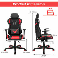 Adjustable Height Ergonomic Gaming Chair E-sports Chair for Home Office Use Red & Black