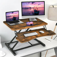 Adjustable Standing Desk Converter Sit to Stand Raiser W/Keyboard Tray
