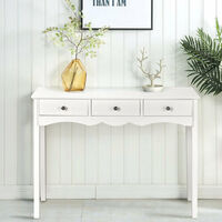 Accent Dressing Table 3 Drawer Sofa End Console Table Hallway Storage Furniture