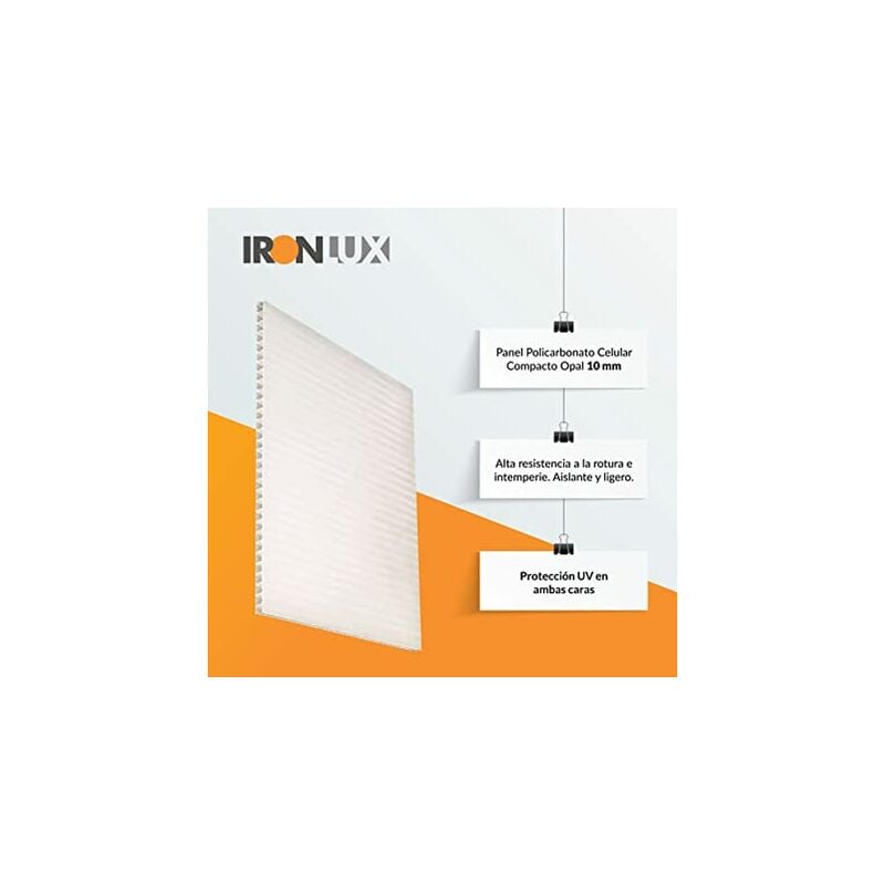 Ironlux - Kit 10 Planchas policarbonato transparente para falso techo 6mm -  Medida exacta: 595x595 para encajar en las guías - Protección UV