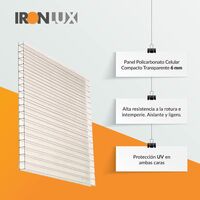 IRONLUX - Kit 10 Planchas policarbonato transparente para falso techo 6mm - Medida exacta: 595x595 para encajar en las guías - Protección UV