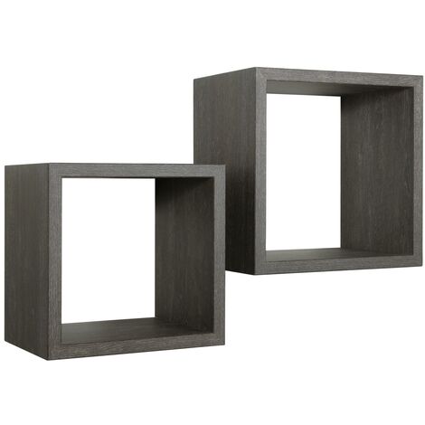 Rechteckiger 2er set wandregal mod. Q-bis Maxi farbe eiche dunkel (1/5)