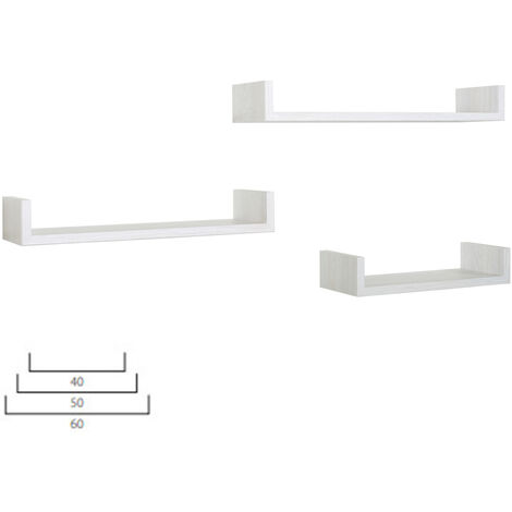 3er set wandregal mod. Calamita farbe eiche gebleicht