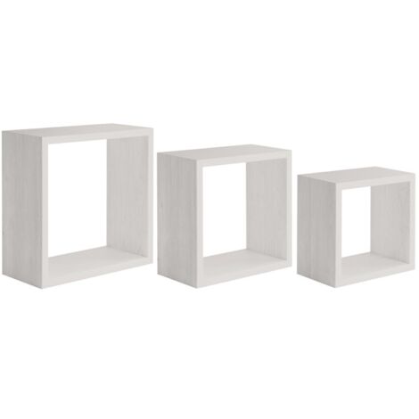 Set mit 3 modernen Wandregalen, Würfelregal Incubo Slim - Shabby Weiß (1/4)
