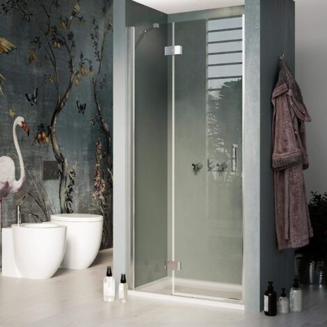 Idralite Duschtür 150 Cm – Klarglas, Easy-Clean, 190 Cm Hoch, Mit Schwenktür (Öffnung 100 Cm)