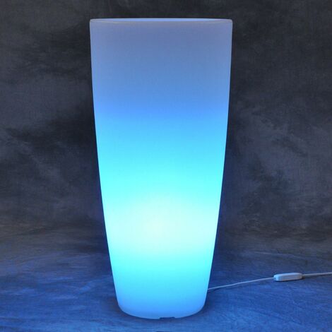 Harz-Blumentopf rund mod. Agave h 70 mit blauer Lampe