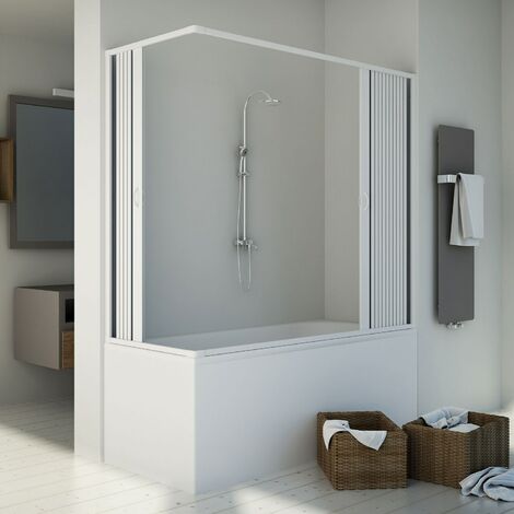 Badewannenaufsatz in pvc Falttür h 150 cm mod. Santorini Zentral 70x170 cm