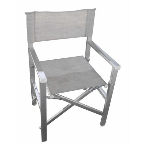 Klappbarer Regiestuhl Sessel Stuhl aus Aluminium Mod. Siena grau (1/2)