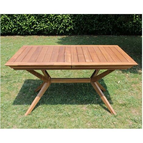 Garten Ausziehtisch aus Holz 150/200x90 cm für 6/8 Personen