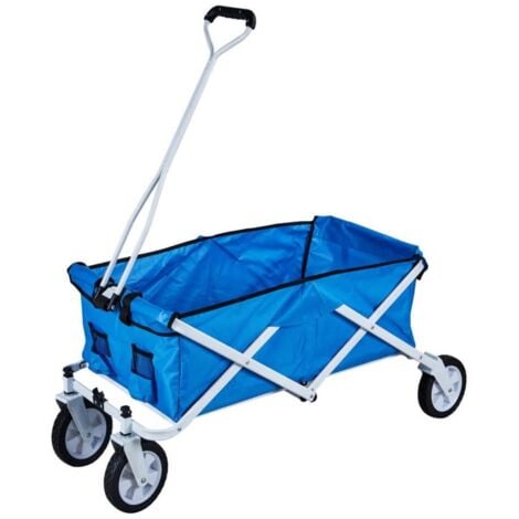 Faltbarer bollerwagen blau aus metall mit abdeckhülle mod. adriatic