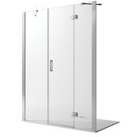Duschtür Duschkabine schwenkbar h 190 Klarglas mit anti-kalk mod. Flip Anta + Fisso 130 cm