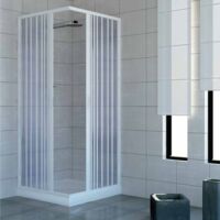 Duschkabine in PVC H 185 cm Mod. Acquario 80x80 zentrale Öffnung