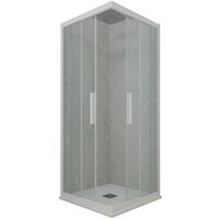 Eck-Duschkabine in PVC 90x120 Klarglas Matt-Weiß Kolors