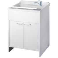Waschbecken mit Schrank aus PVC Weiss 60x60 cm mod. Garden