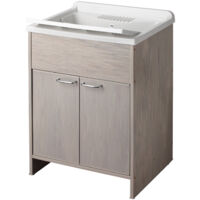 Waschbecken mit Schrank aus PVC 60x50 cm Eichenholz mod. Garden