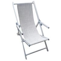Klapp Liegestuhl Sonnenliege mit Armlehne aus Aluminium Mod. Mare grau