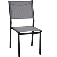 Stapelbare Gartenstuhl Anthrazit 55x46 cm h 88 cm aus Aluminium mod. Sullivan
