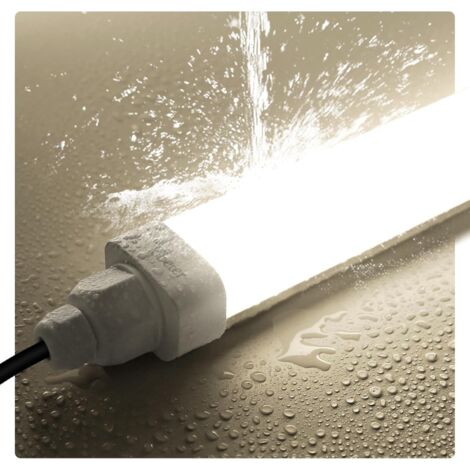1 Stück Tobeter LED Feuchtraumleuchte 150cm, 45W 4500LM LED Röhre Feuchtraumlampe im Reihenschaltung, IP65 Wasserfest Werkstattlampe für Keller Garage Feuchtraum, Neutralweiß 4000K [ E]