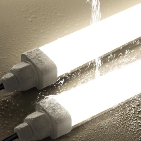 2 Stück  Tobeter LED Feuchtraumleuchte 60cm, 18W 1800LM LED Röhre Feuchtraumlampe im Reihenschaltung, IP65 Wasserfest Werkstattlampe für Keller Garage Feuchtraum, Neutralweiß 4000K [ E]