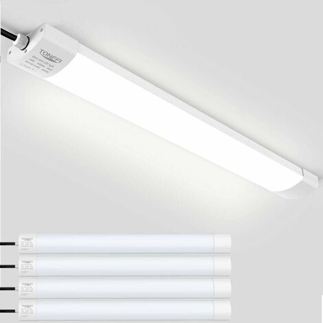 4 Stück LED Feuchtraumleuchte Deckenleuchte 60cm 18W für Garage Kelle Werkstatt Feuchtraum Warenhaus, TONFFI LED Wannenleuchte Feuchtraumlampe Röhre, Wasserdicht IP65 NeutralWeiß 4000K-4500K