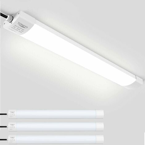 3 Stück LED Feuchtraumleuchte Deckenleuchte 60cm 18W für Garage Kelle Werkstatt Feuchtraum Warenhaus, TONFFI LED Wannenleuchte Feuchtraumlampe Röhre, Wasserdicht IP65 NeutralWeiß 4000K-4500K