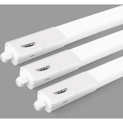 3 Stück Feuchtraumleuchte LED 115cm, 36W 4320LM LED Deckenleuchte Röhre, Verknüpfbar Werkstattlampe IP65 Wasserfest Leuchte, Feuchtraum Wannenleuchte für Keller Wand Garage, NeutralWeiß 4000K [Energi