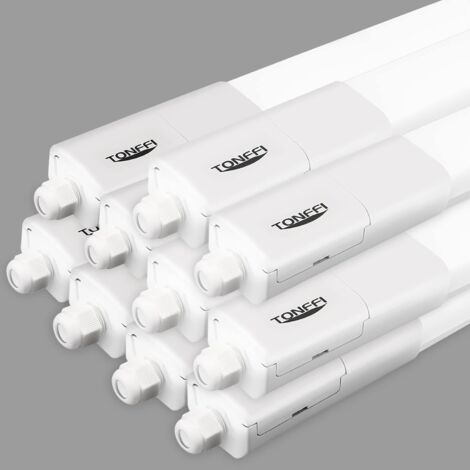 10 Stück Feuchtraumleuchte LED 115cm, 36W 4320LM LED Deckenleuchte Röhre, Verknüpfbar Werkstattlampe IP65 Wasserfest Leuchte, Feuchtraum Wannenleuchte für Keller Wand Garage, NeutralWeiß 4000K [Energ
