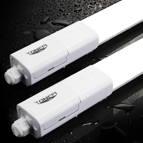 2 Stück 150cm LED Feuchtraumleuchte 60W LeuchtstoffRöhre Tiefgaragenanschlussleuchte IP65