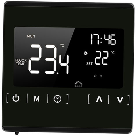 Thermostat Digital Thermostat Programmable Affichage LCD Numérique Contrôleur de Température Intelligent 5A pour Systèmes de Chauffage Radiant à Eau Chaude 