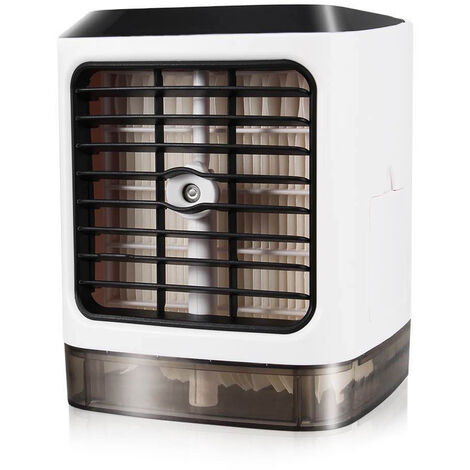Ventilateur avec Refroidissement par Eau Climatisation Mobile avec Connexion USB Blanc - 1 pièce Petit Refroidisseur par évaporation avec LED com-four® Mini Refroidisseur d'air 